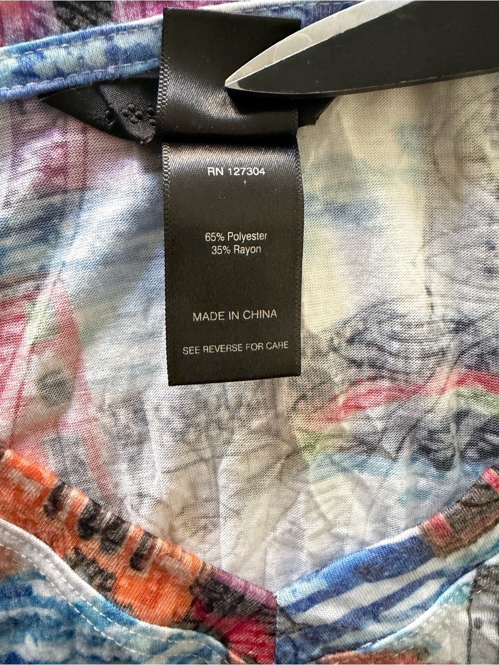 Ali Miles Art to Wear Lagenlook Relaxed Tunic Graphics Multicolored Size 1X - Picture 7 of 8